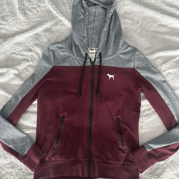 Victoria's Secret Red and Gray Athletic Jacket - Picture 1 of 3